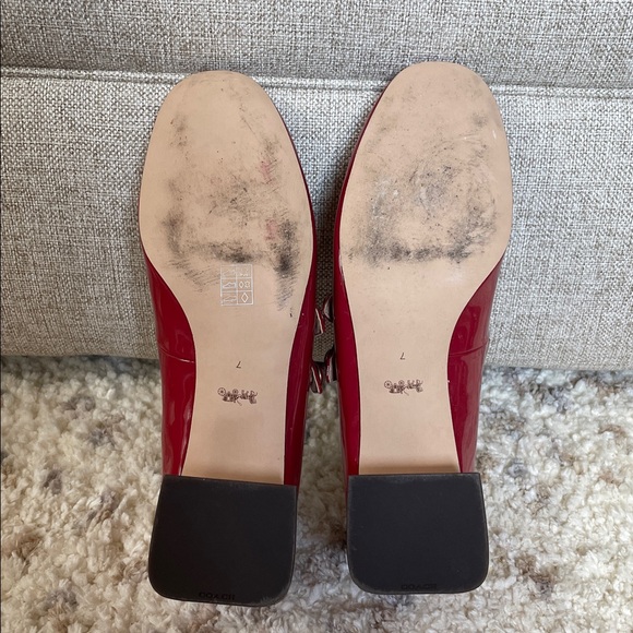 COACH Burgundy-Red Patent Leather Mary Jane With Block Heel - Picture 5 of 10